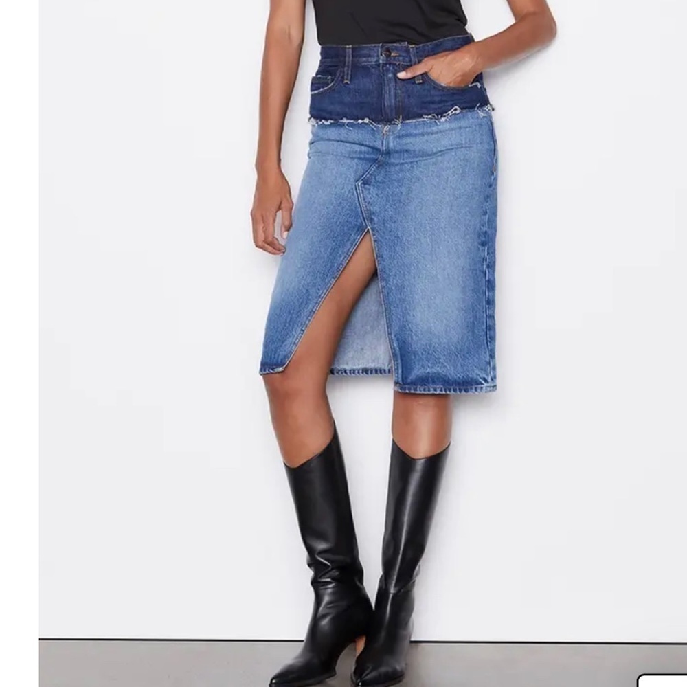 Frame Reconstructed Denim Skirt Size 25